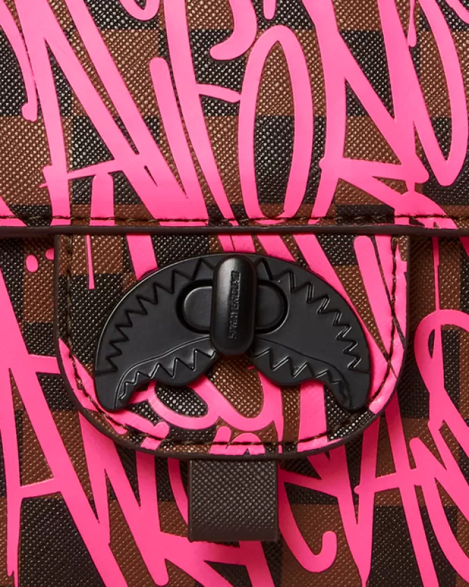 Sprayground Borsa con Catena Squalo - Design Esclusivo Jetgraphix per Stile Urban