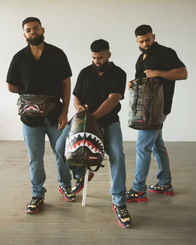 Sprayground Zaino Tascabile Urbano - Design Jungle-Paris con Tasche Multifunzione