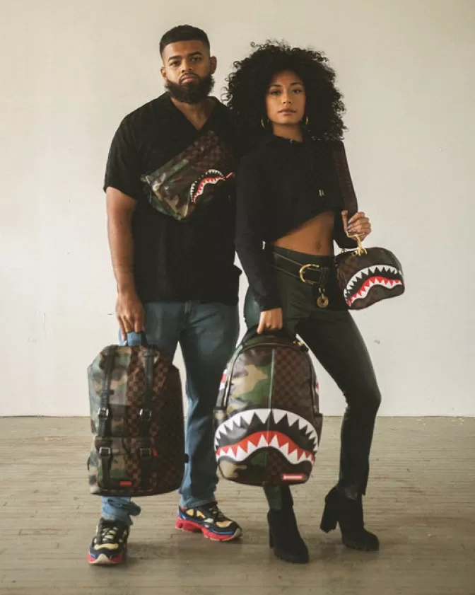 Sprayground Zaino Tascabile Urbano - Design Jungle-Paris con Tasche Multifunzione