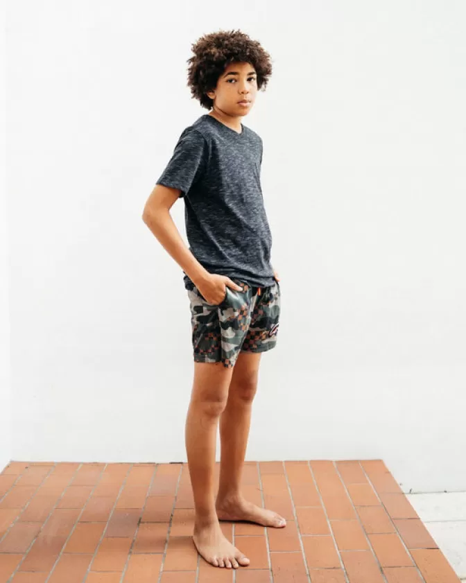 Sprayground - Pantaloncini da Mare per Ragazzi con Stampa Mimetica a Quadri - Costume da Bagno Estivo Junior