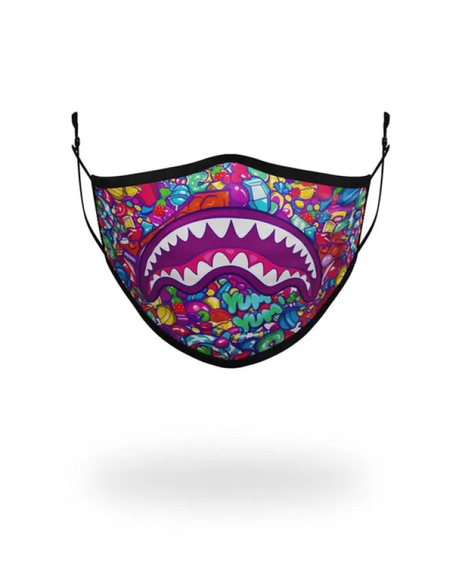 Sprayground - Mascherine Bambini con Adattamento Viso Squalo Zuccherino, Design Divertente e Confortevole