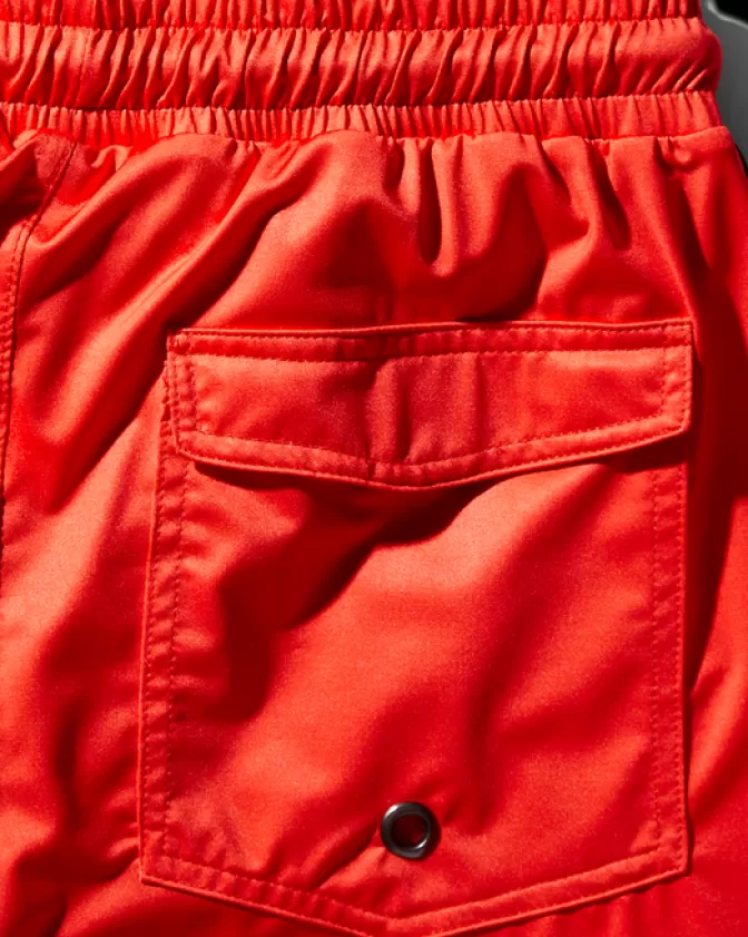 Costumi da Bagno Bambini con Stampa Onde Giapponesi - Boxer Nuoto in Tinta Unita Rosso Energetico by Sprayground
