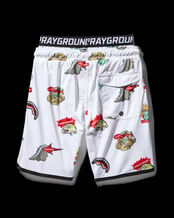 Sprayground Costume da Bagno Intero per Bambini - Bianco con Motivi Colorati, Comodo e Pratico per il Nuoto