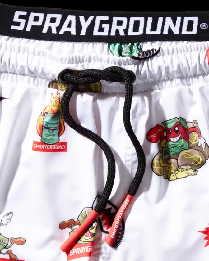 Sprayground Costume da Bagno Intero per Bambini - Bianco con Motivi Colorati, Comodo e Pratico per il Nuoto
