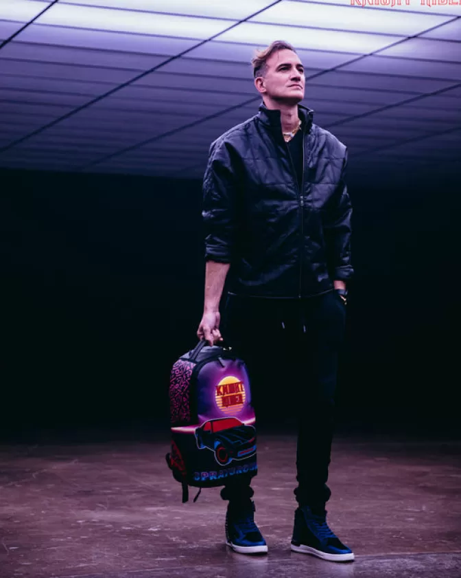 Sprayground Zaino Edizione Speciale KITT - Knight Rider Design con Squalo Laser Futuristico
