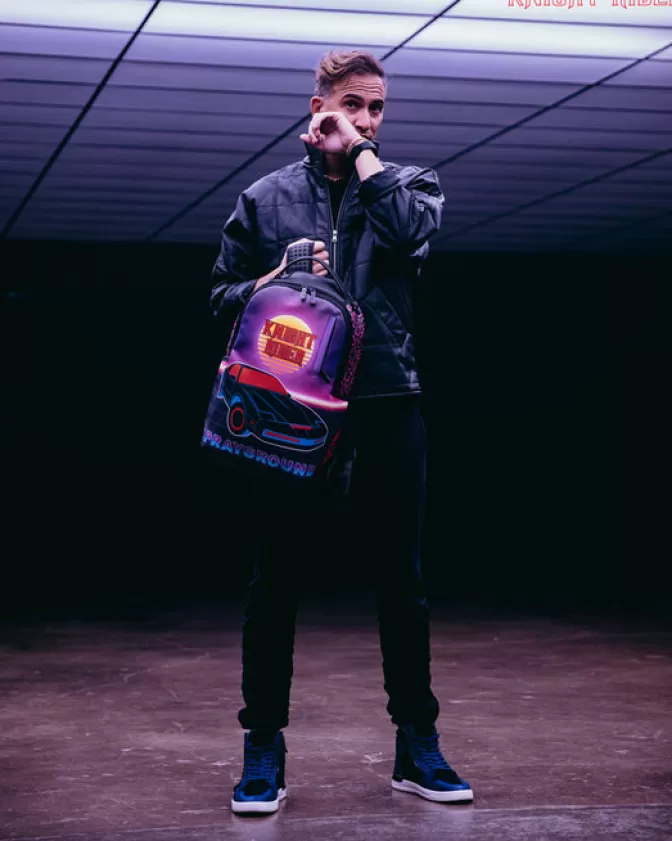Sprayground Zaino Edizione Speciale KITT - Knight Rider Design con Squalo Laser Futuristico