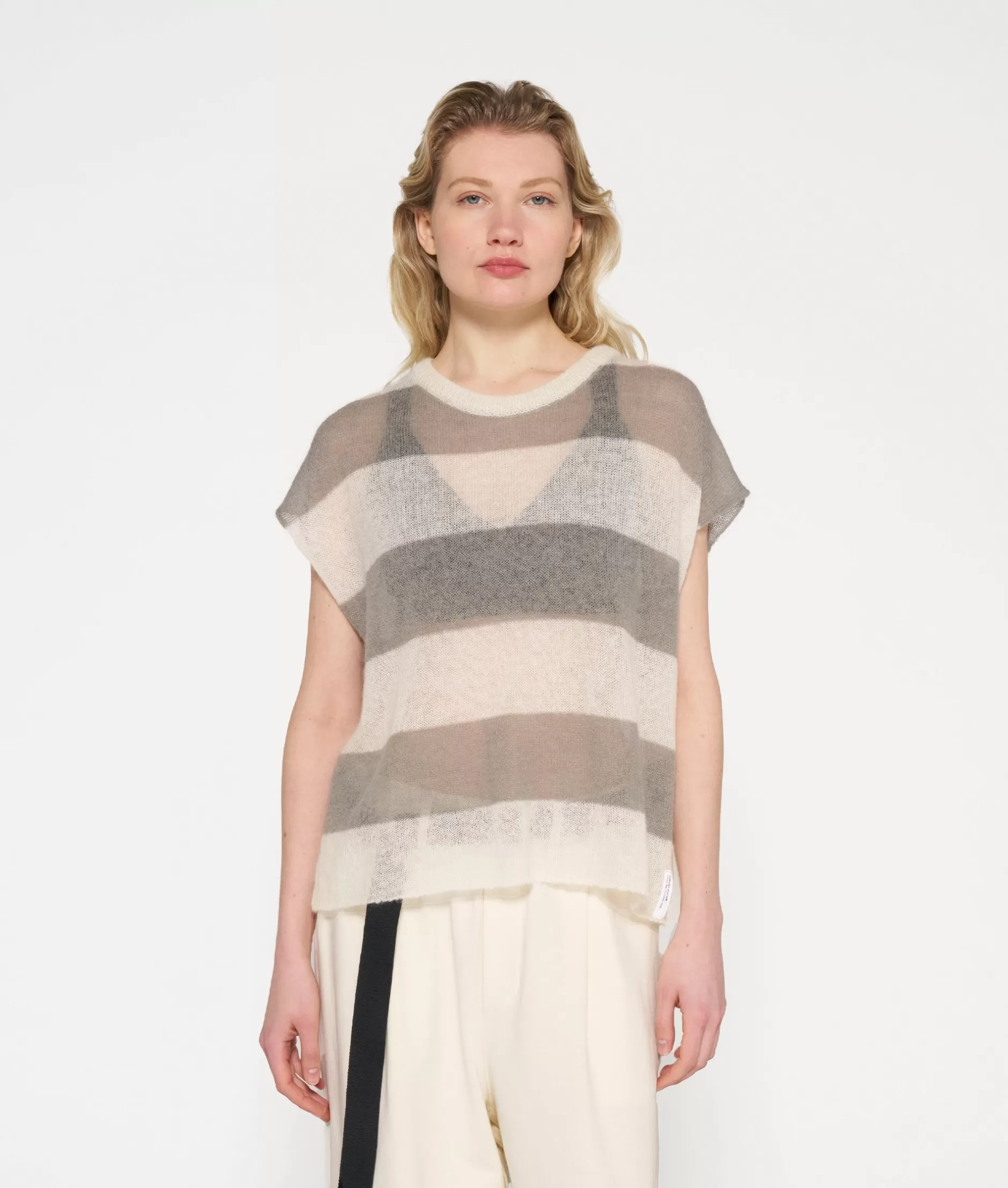 Maglione Donna con Righe Moderne - Giacca a Maglia Stile Casual per Autunno-Inverno 2023 (Collezione 10DAYS)