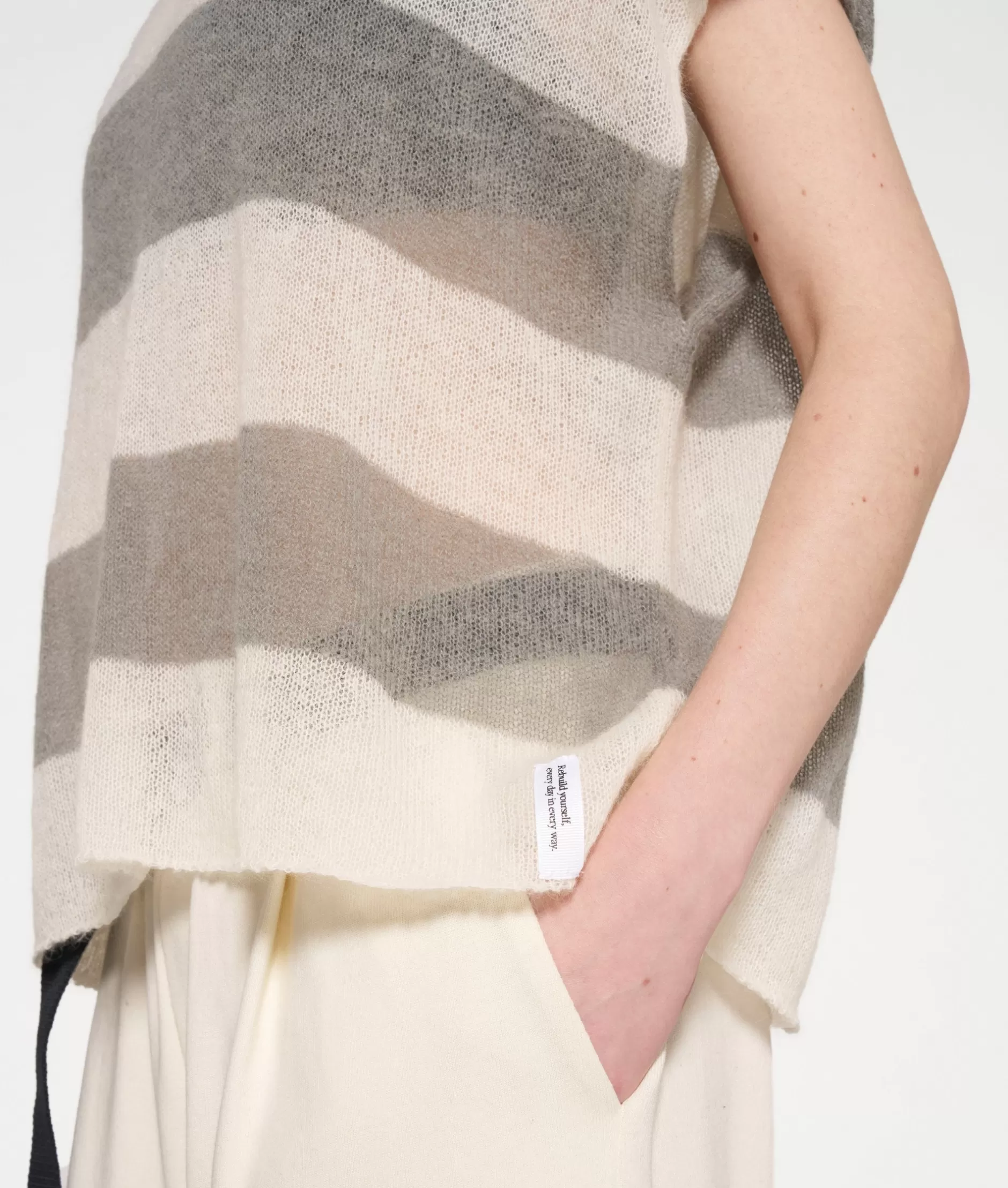 Maglione Donna con Righe Moderne - Giacca a Maglia Stile Casual per Autunno-Inverno 2023 (Collezione 10DAYS)