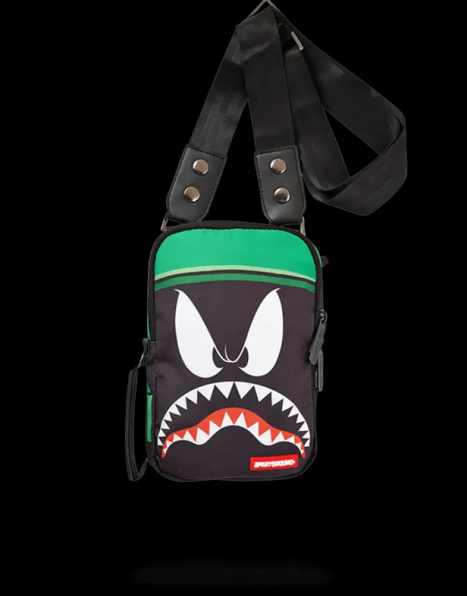 Borse a Tracolla Sprayground | Linea Esclusiva Marvin il Marziano con Motivo Squalo - Borsa a Tracolla Unisex per Viaggi Urbani (Edizione Limitata)

（：，