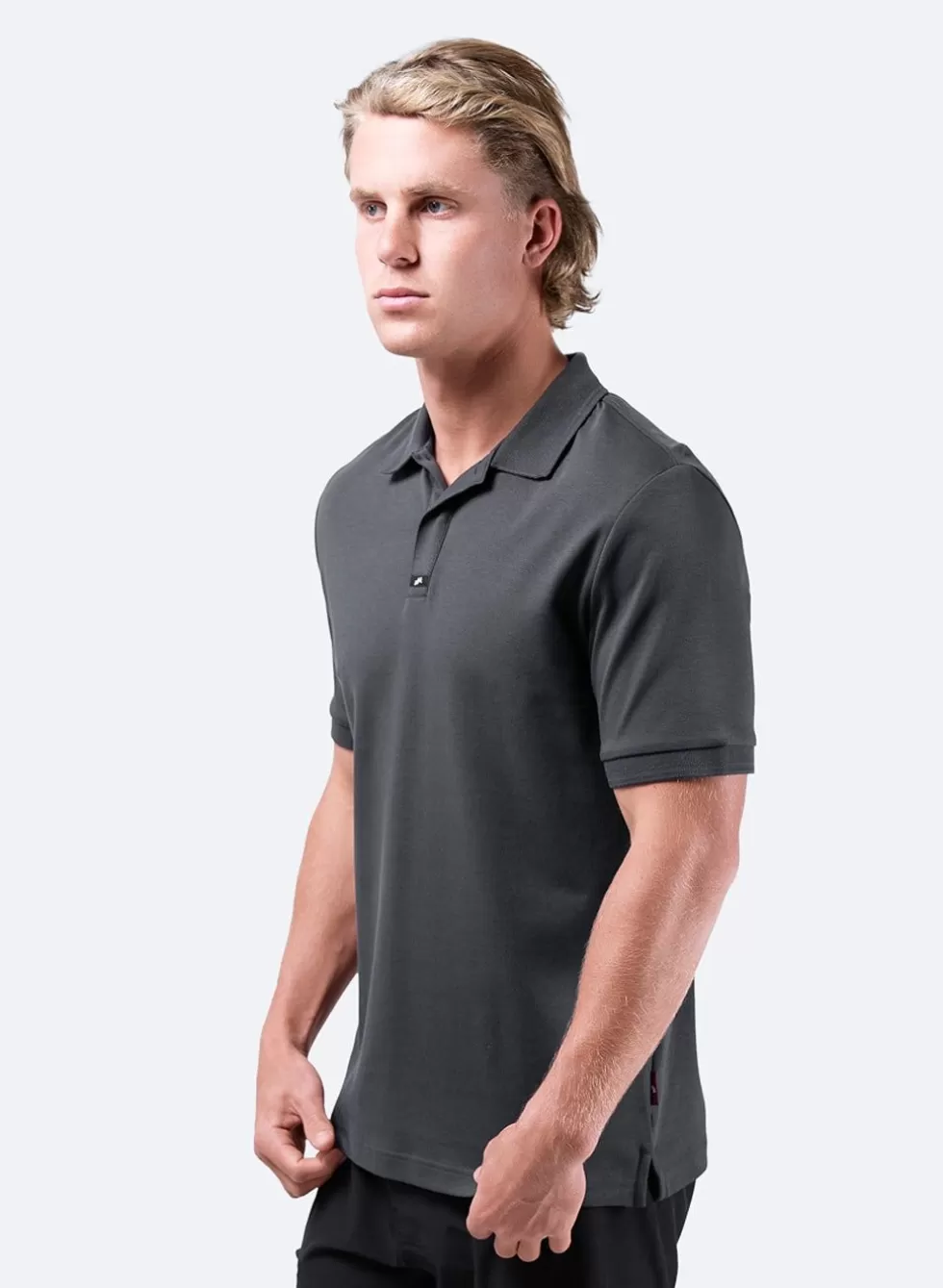 Maglia Polo Uomo in Pima Cotone - Grigio Grafite per Uno Stile Casual Raffinato