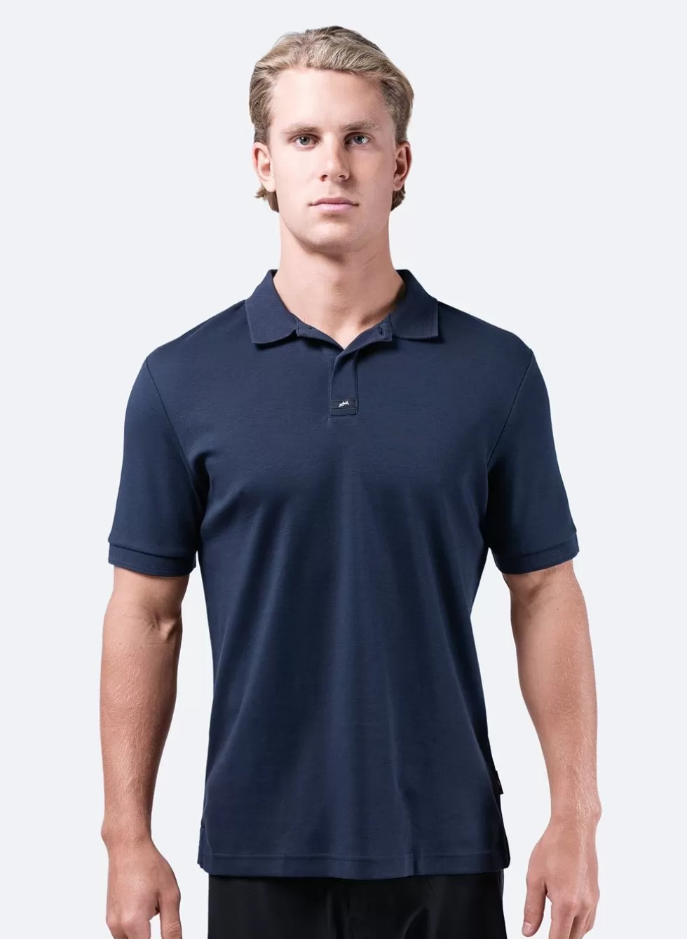 Maglia Polo Uomo in Puro Cotone Pima - Blu Marino Elegante