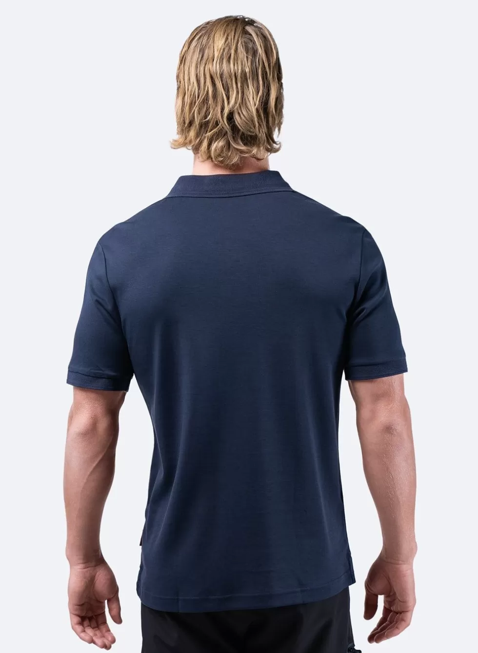 Maglia Polo Uomo in Puro Cotone Pima - Blu Marino Elegante