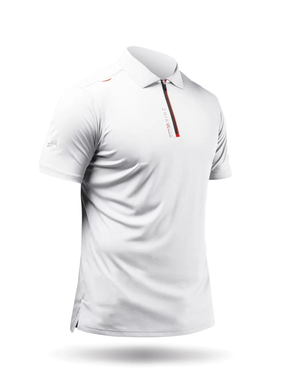 Maglietta Polo Sportiva Uomo con Protezione UV - Zip Frontale, Bianco Offerta Estiva