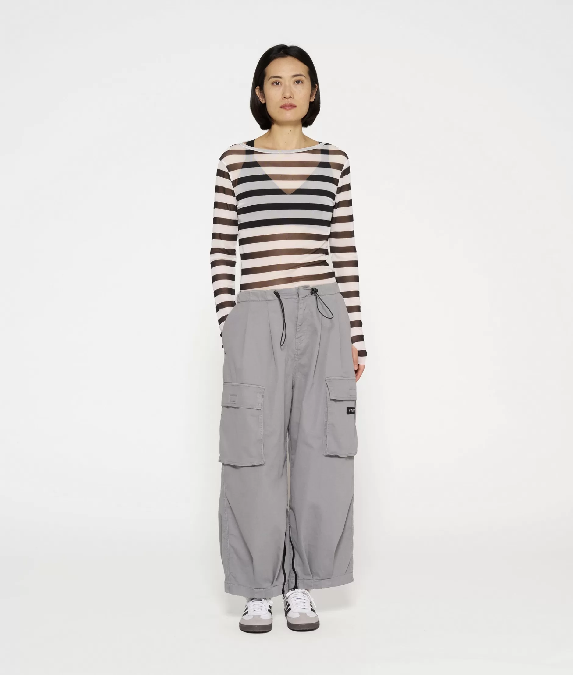 Maglia a Righe con Inserti in Pizzo Donna 10DAYS - Lunga Manica Stile Casual-Chic Comoda per Look Versatili