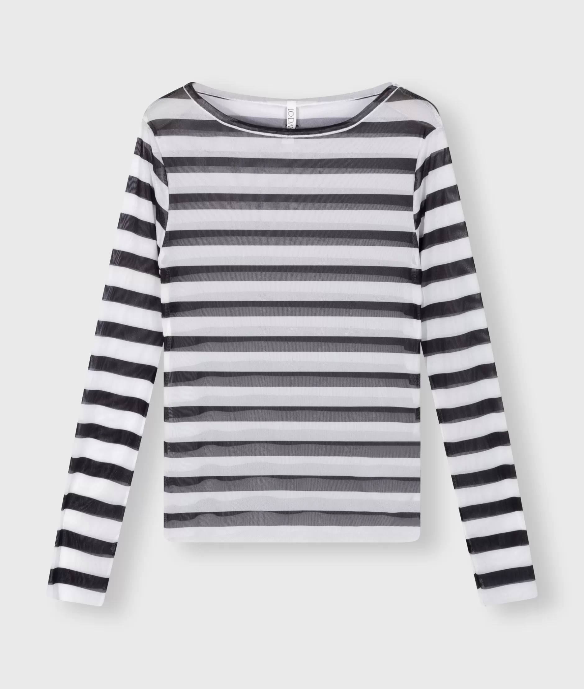 Maglia a Righe con Inserti in Pizzo Donna 10DAYS - Lunga Manica Stile Casual-Chic Comoda per Look Versatili