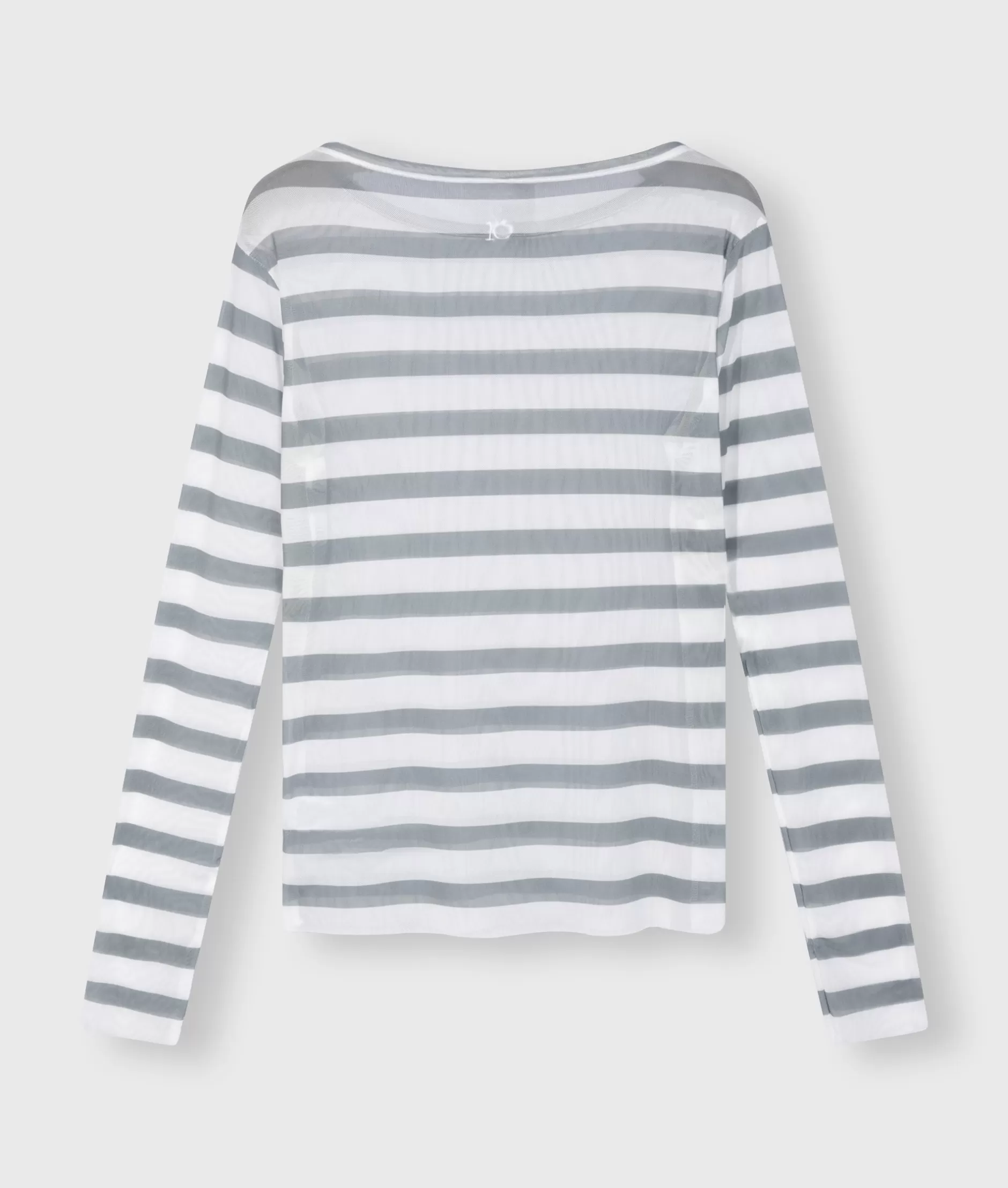 Maglia a Rete con Righe 10DAYS per Donna, T-Shirt a Maniche Lunghe in Tessuto Traspirante