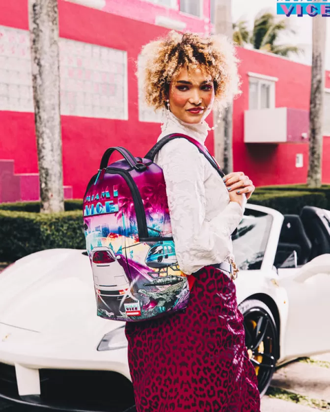 Zaino Sprayground DLXV - Ispirazione Miami Vice con design retrò anni '80 per stile urbano vibrante