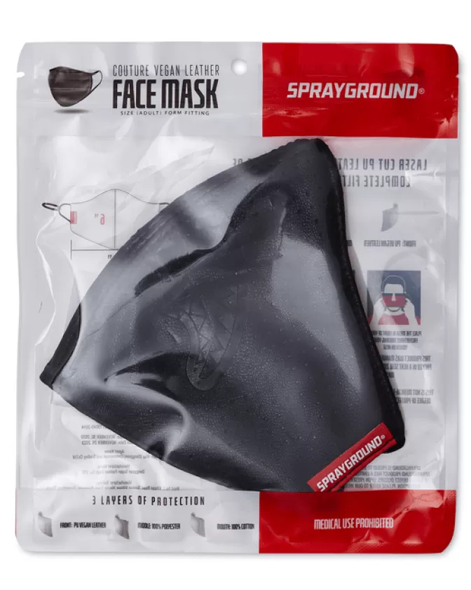 Sprayground - Mascherine Viso Stile Urbano con Motivo Squalo Notturno in Ecopelle Vegana