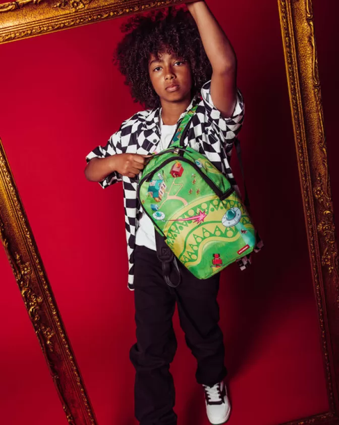 Zaini Sprayground Stile Futuristico - Zainetti Compatti con Stampa Alieni Graffiti, Design Unico Per Avventure Stravaganti (Collezione Mini Farm Extraterrestre)