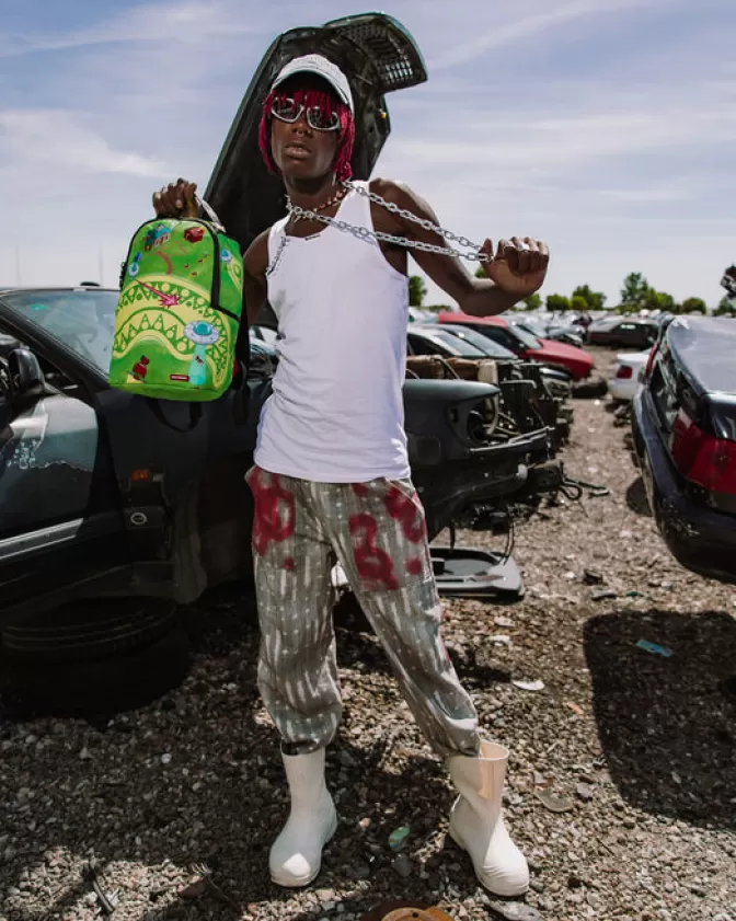 Zaini Sprayground Stile Futuristico - Zainetti Compatti con Stampa Alieni Graffiti, Design Unico Per Avventure Stravaganti (Collezione Mini Farm Extraterrestre)