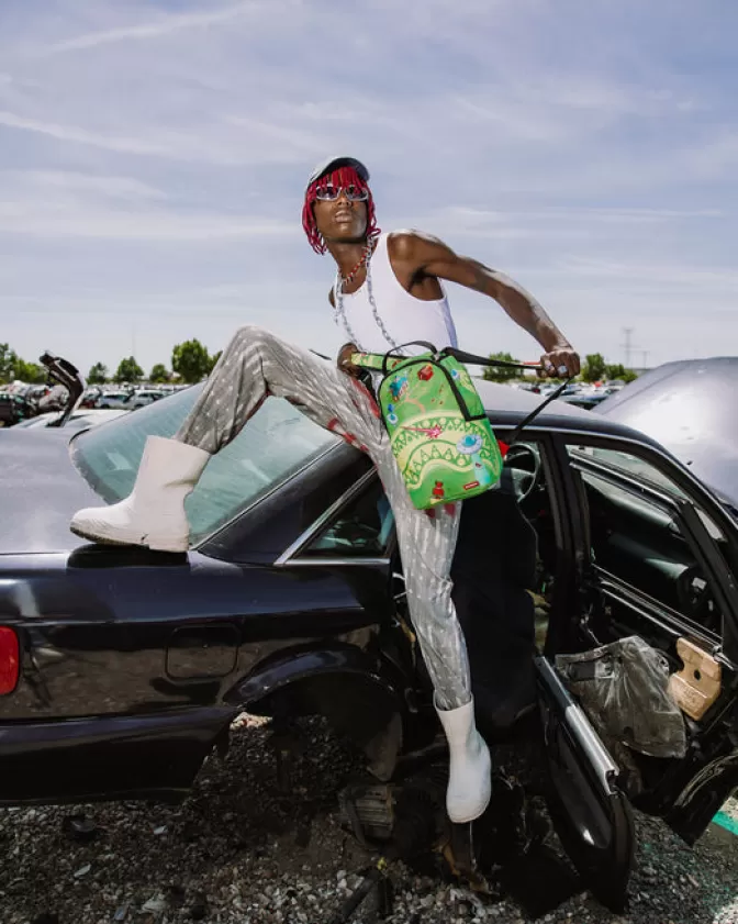 Zaini Sprayground Stile Futuristico - Zainetti Compatti con Stampa Alieni Graffiti, Design Unico Per Avventure Stravaganti (Collezione Mini Farm Extraterrestre)