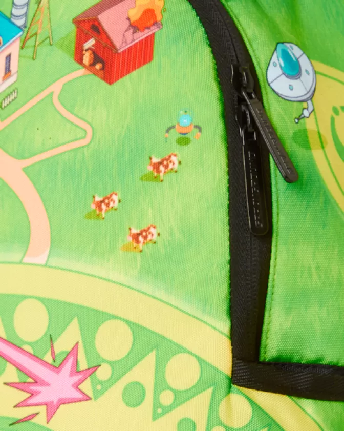 Zaini Sprayground Stile Futuristico - Zainetti Compatti con Stampa Alieni Graffiti, Design Unico Per Avventure Stravaganti (Collezione Mini Farm Extraterrestre)