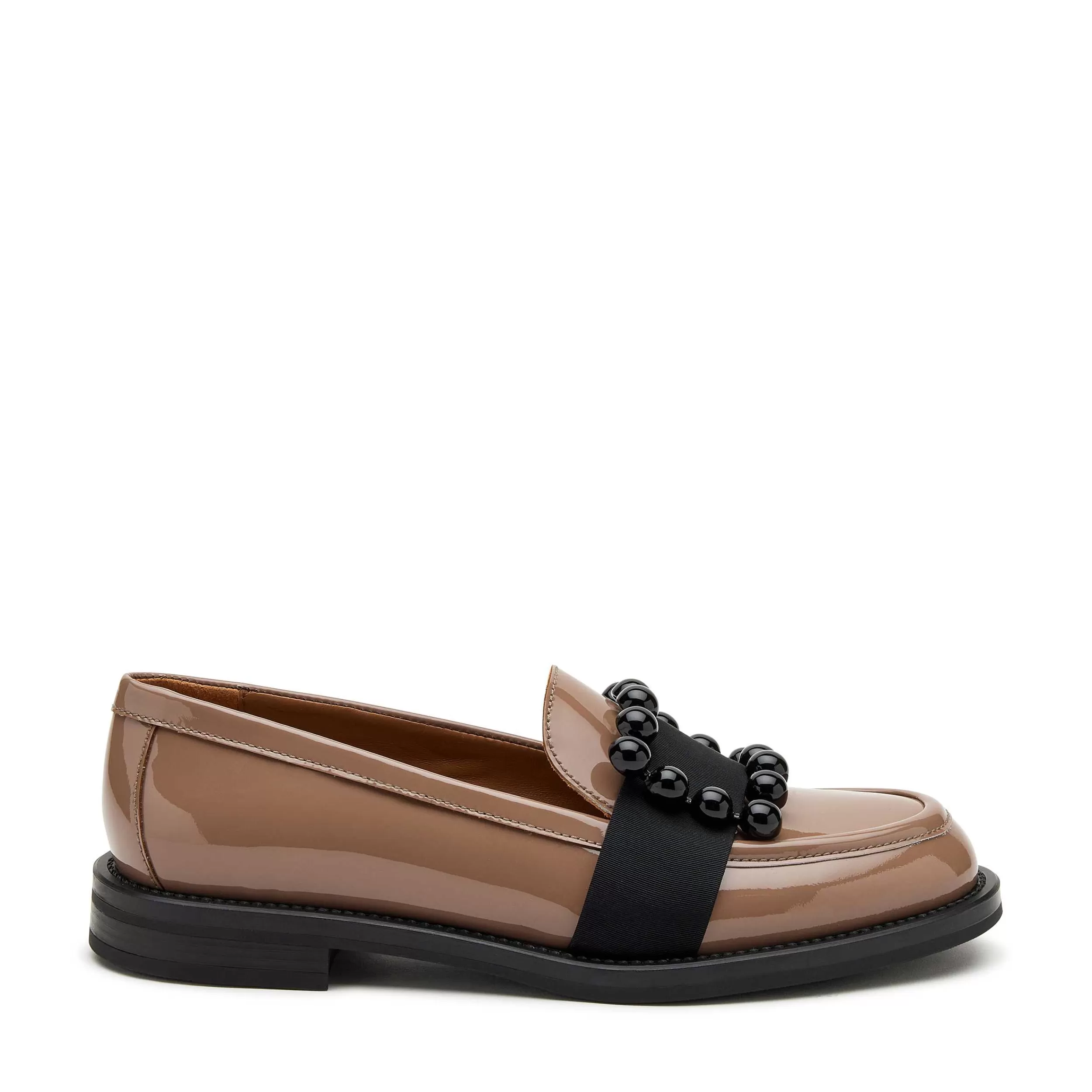 Mocassini Donna Eleganti in Pelle Laccata a Specchio con Dettagli Metallizzati - Scarpe con Lacci di Stile Raffinato e Confortevole