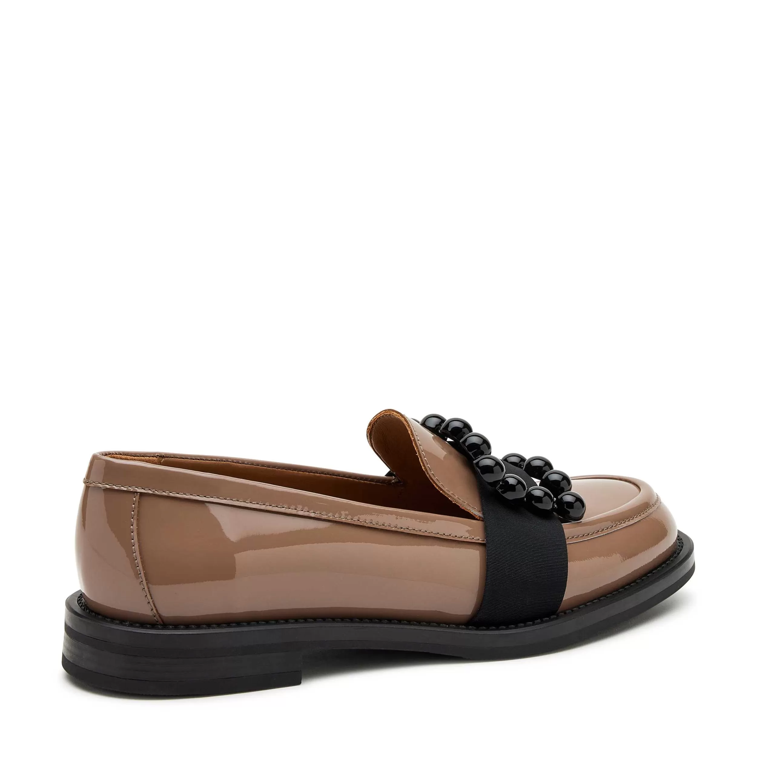 Mocassini Donna Eleganti in Pelle Laccata a Specchio con Dettagli Metallizzati - Scarpe con Lacci di Stile Raffinato e Confortevole