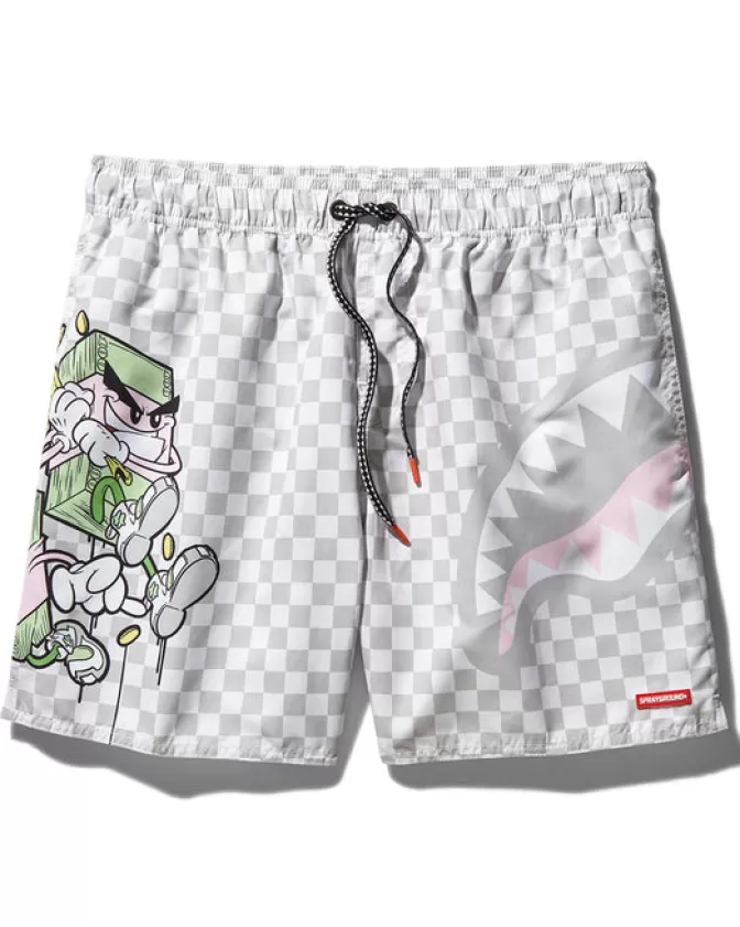 Sprayground Costumi Uomo Stampa Monete - Design Marino con Trama Valutaria per Spiaggia e Piscina