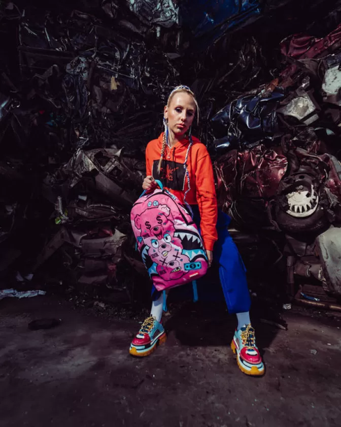 Zaino Sprayground MoneyBear - Impila e Viaggia: Design Unico con Tasche Modulari, Capienza XL per Stile Urbano