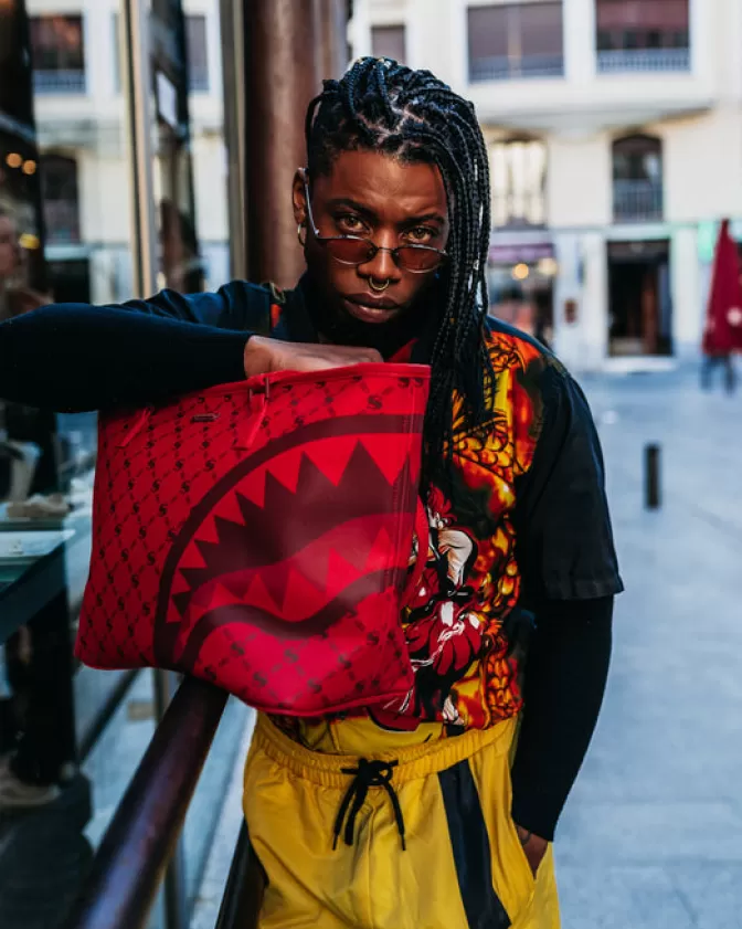 Borsa Sprayground Iconica con Stampa Moneygram e Design a Mattoni - Tote Urbana Unisex per Stile Streetwear