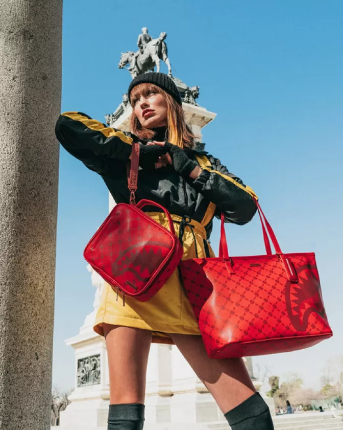 Borsa Sprayground Iconica con Stampa Moneygram e Design a Mattoni - Tote Urbana Unisex per Stile Streetwear