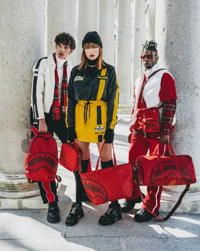 Borsa Sprayground Iconica con Stampa Moneygram e Design a Mattoni - Tote Urbana Unisex per Stile Streetwear