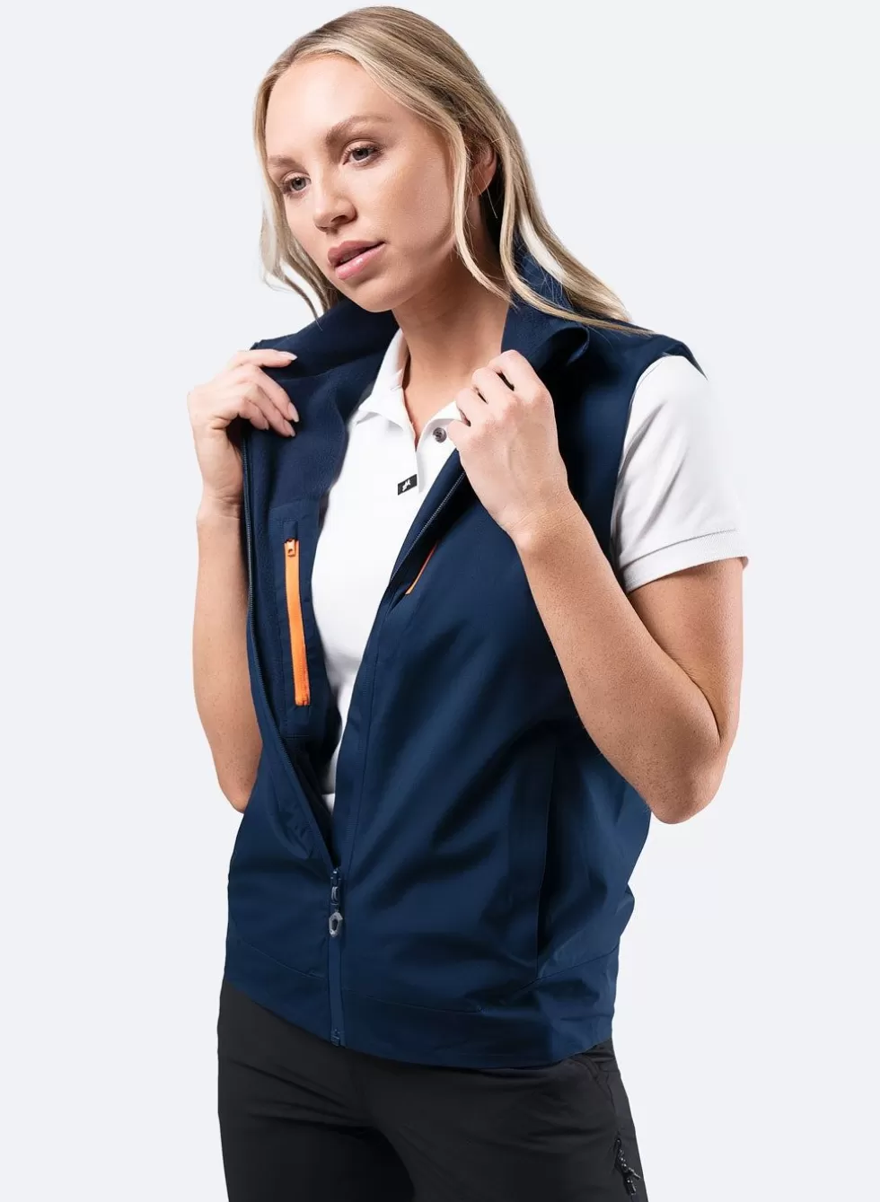 Gilet Donna Stile Nautico - Blu Navy con Design Funzionale Ins100 

(：，