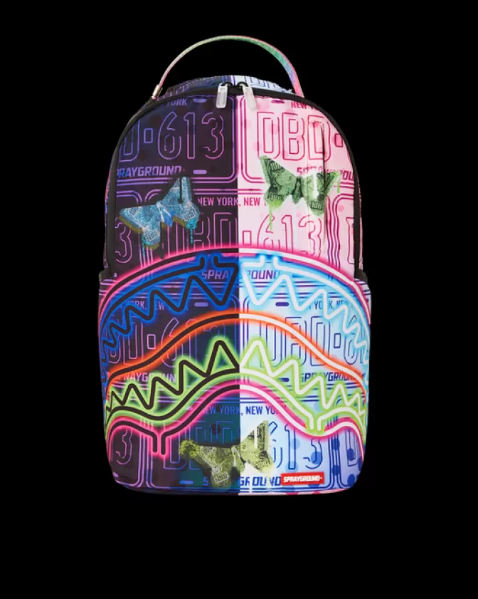 Zaino Sprayground Farfalle Fluorescenti - Design Unisex con Luci LED e Stampa 3D