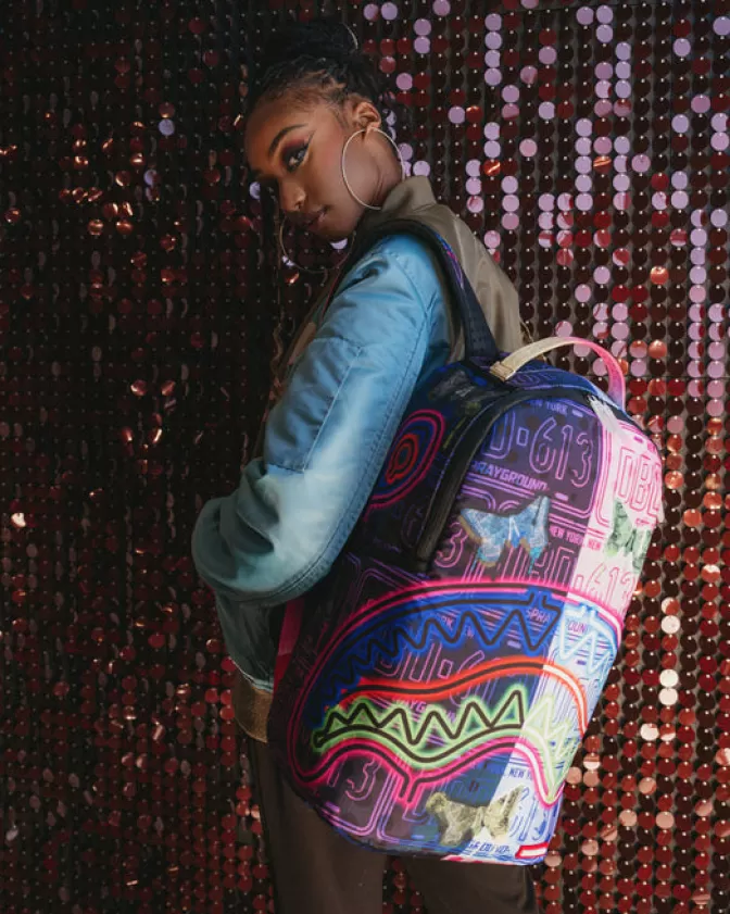 Zaino Sprayground Farfalle Fluorescenti - Design Unisex con Luci LED e Stampa 3D