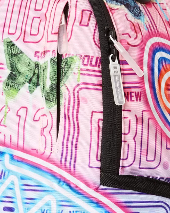 Zaino Sprayground Farfalle Fluorescenti - Design Unisex con Luci LED e Stampa 3D