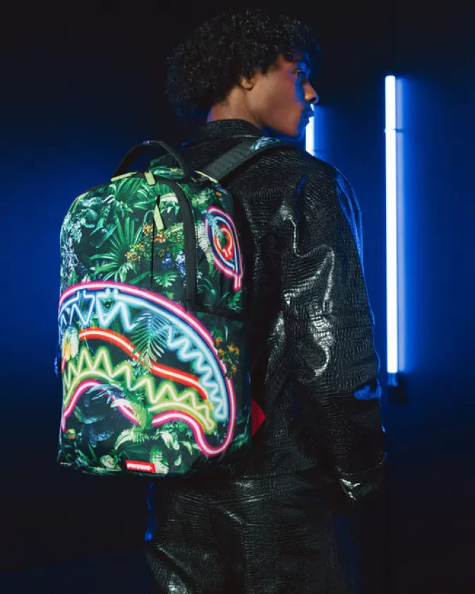 Zaino Sprayground - Edizione Foresta Neon: Design Futuristico con Trame Luminose