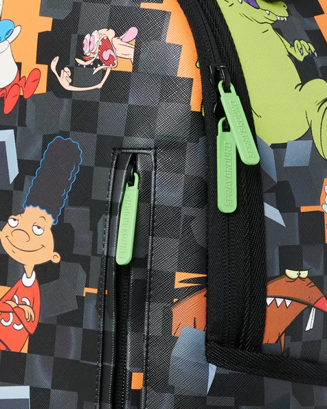 Zaino Sprayground X Nickelodeon: Checkbreak DLXV Impermeabile con Design Retrò per Scuola e Viaggi - Stile Urbano Resistente