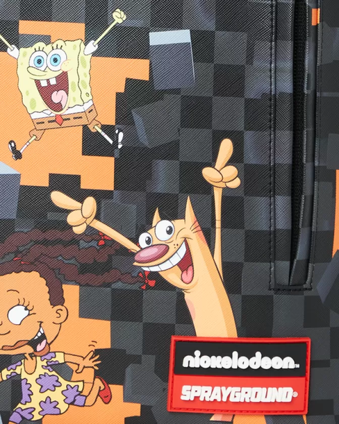 Zaino Sprayground X Nickelodeon: Checkbreak DLXV Impermeabile con Design Retrò per Scuola e Viaggi - Stile Urbano Resistente