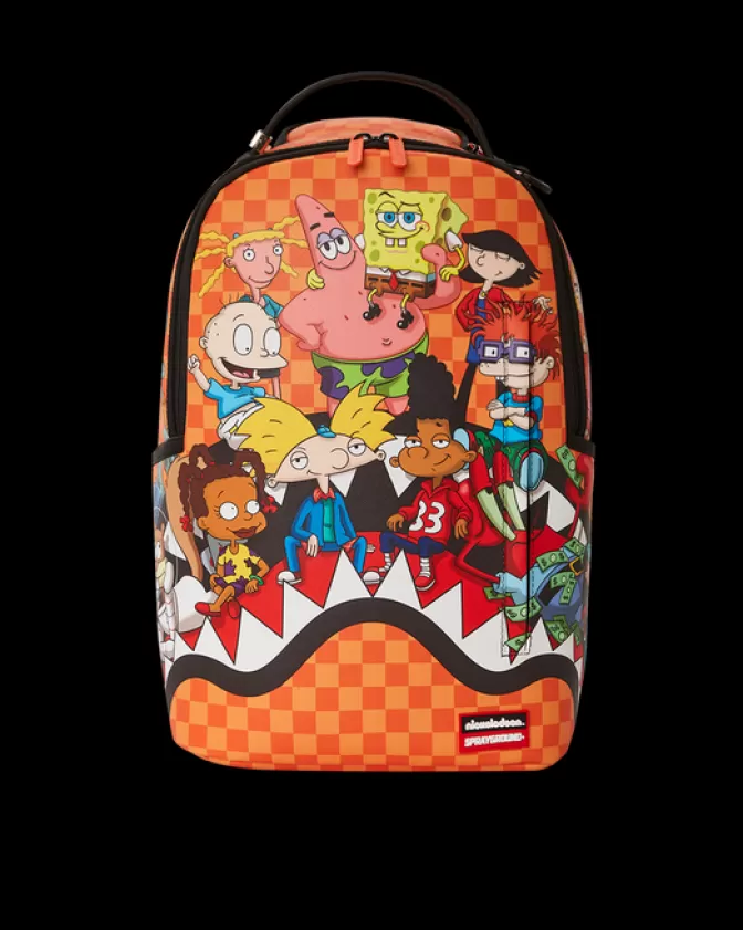 Zaino Sprayground Stile Streetwear - Edizione Shark Feast di Nickelodeon con Tasche Multifunzionali (Modello DLXV) per Adolescenti e Adulti, Design Irriverente con Motivo Subacqueo, Capienza 30L Ideale per Scuola e Viaggi.