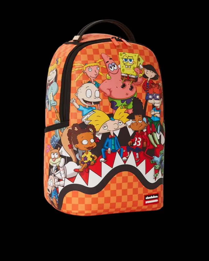 Zaino Sprayground Stile Streetwear - Edizione Shark Feast di Nickelodeon con Tasche Multifunzionali (Modello DLXV) per Adolescenti e Adulti, Design Irriverente con Motivo Subacqueo, Capienza 30L Ideale per Scuola e Viaggi.