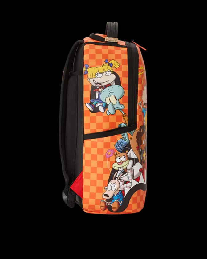 Zaino Sprayground Stile Streetwear - Edizione Shark Feast di Nickelodeon con Tasche Multifunzionali (Modello DLXV) per Adolescenti e Adulti, Design Irriverente con Motivo Subacqueo, Capienza 30L Ideale per Scuola e Viaggi.