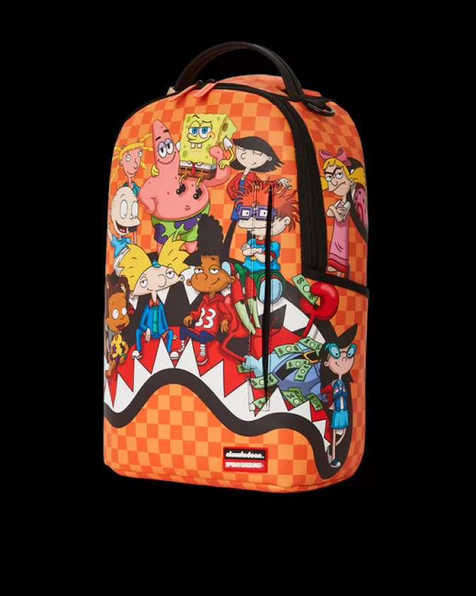 Zaino Sprayground Stile Streetwear - Edizione Shark Feast di Nickelodeon con Tasche Multifunzionali (Modello DLXV) per Adolescenti e Adulti, Design Irriverente con Motivo Subacqueo, Capienza 30L Ideale per Scuola e Viaggi.
