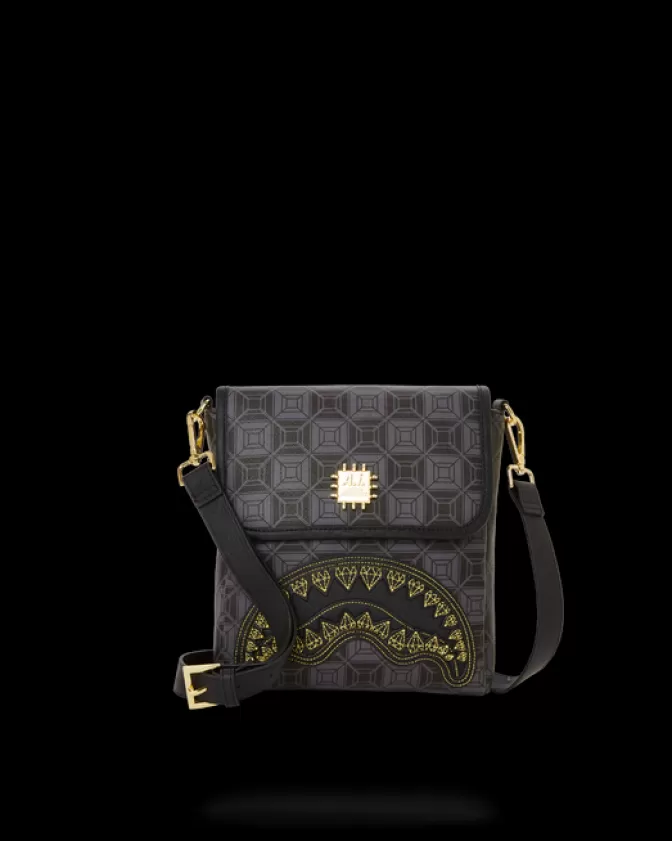 Borsa a Tracolla Grande Sprayground | Design Ossidiana Acceso con Collaborazione Sandflower | Edizione Limitata A.I.6