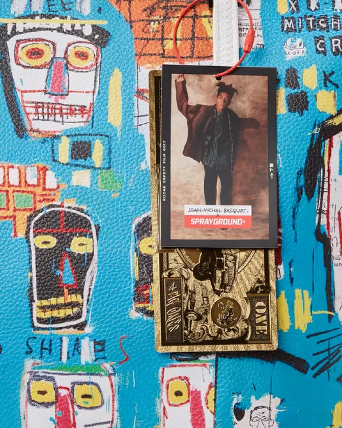 Borsa Sprayground Originale Basquiat x Mitchell Crew - Edizione 1983 con Stampa Artistica Esclusiva