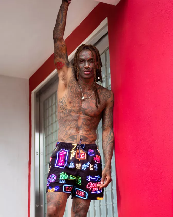 Sprayground Costumi da Bagno Uomo - Elasticizzati con Stampa Esclusiva Okinawa, Nuova Collezione 2024 per Nuoto e Tempo Libero