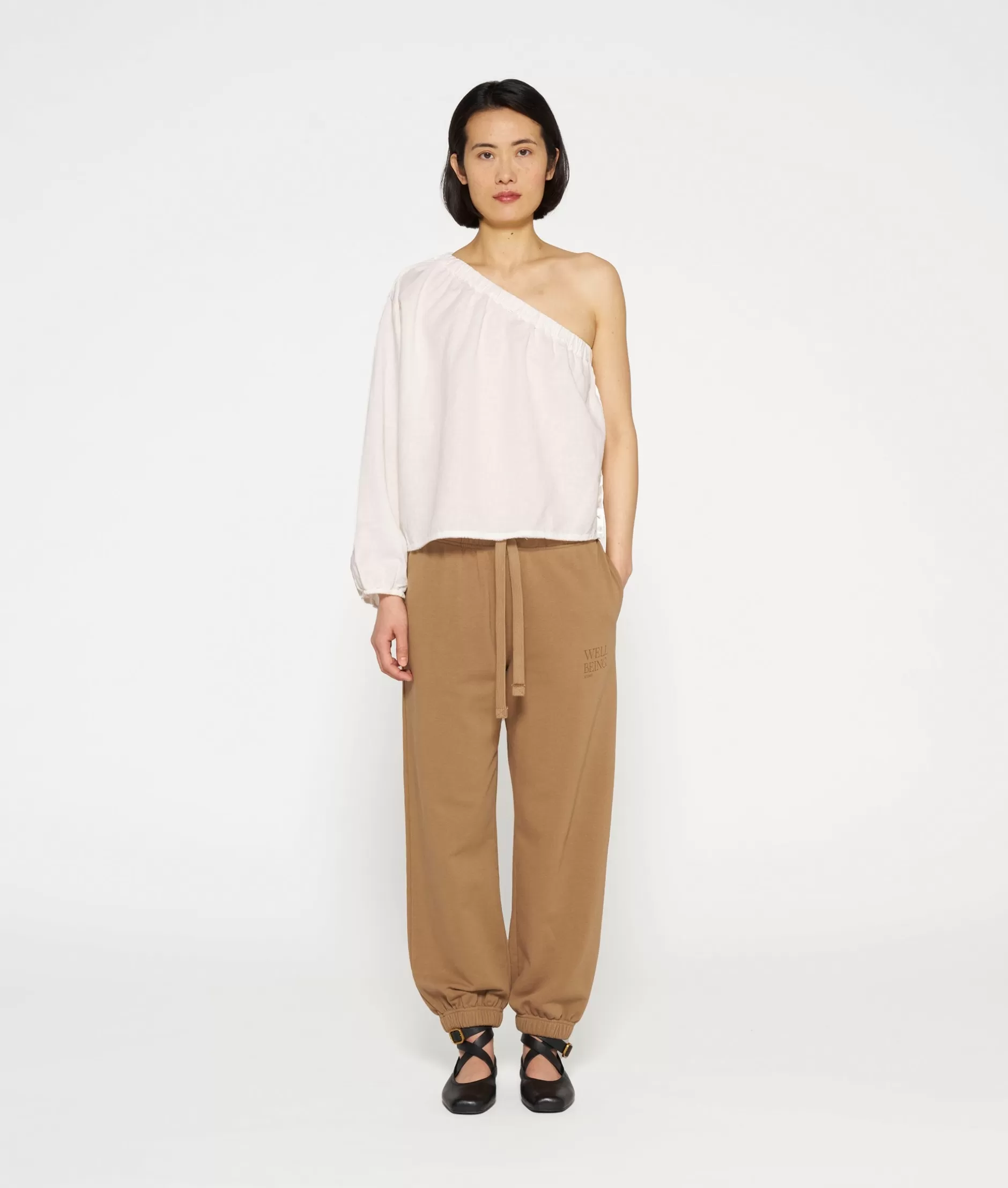 Donna Top Asimmetrico 10 Giorni - Camicia Monospalla con Dettaglio Drappeggio, Collezione Primavera