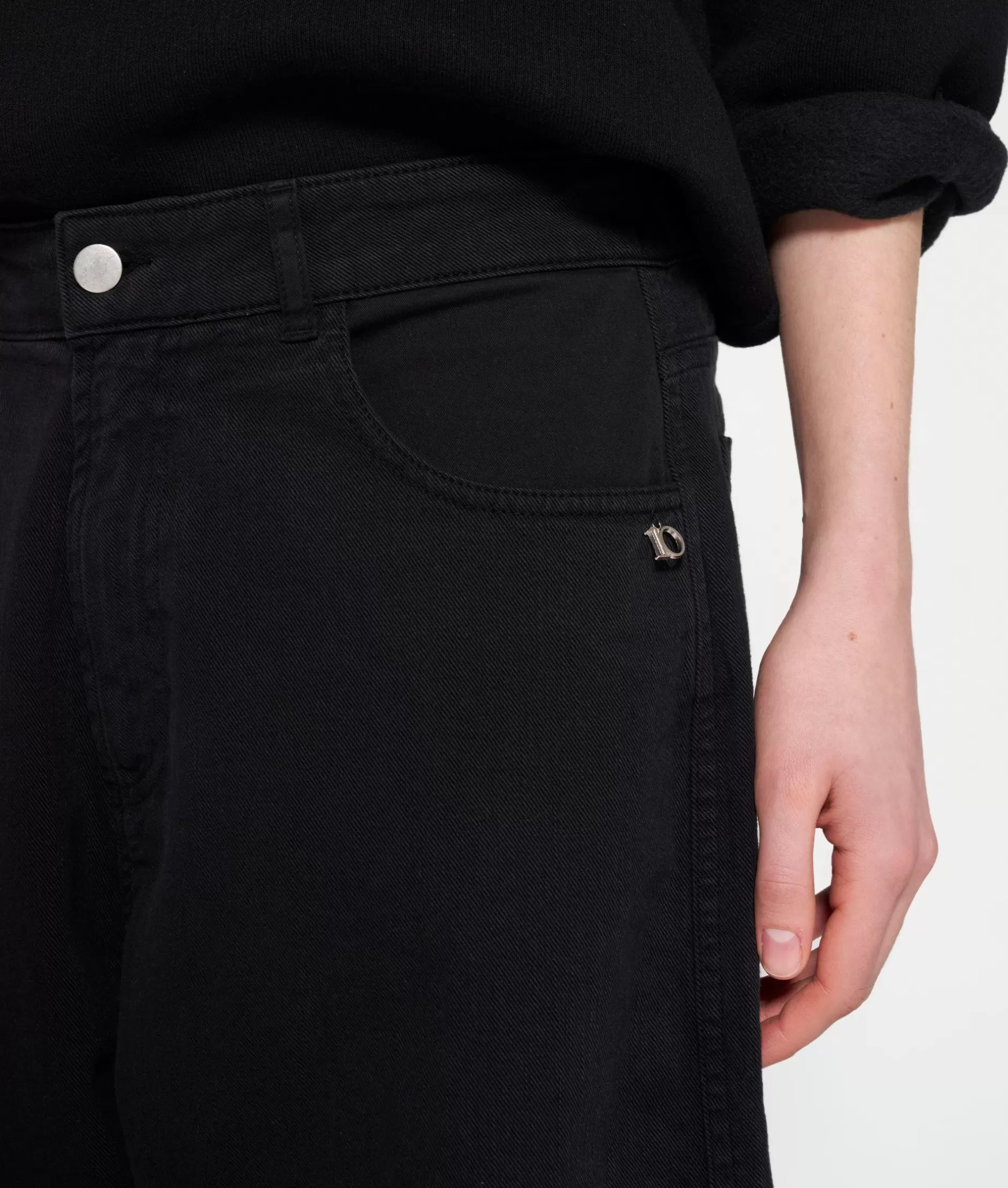 Pantaloni Donna in Twill Confortevole - Modello Slim Fit con Taschi Funzionali 10DAYS 

(：，