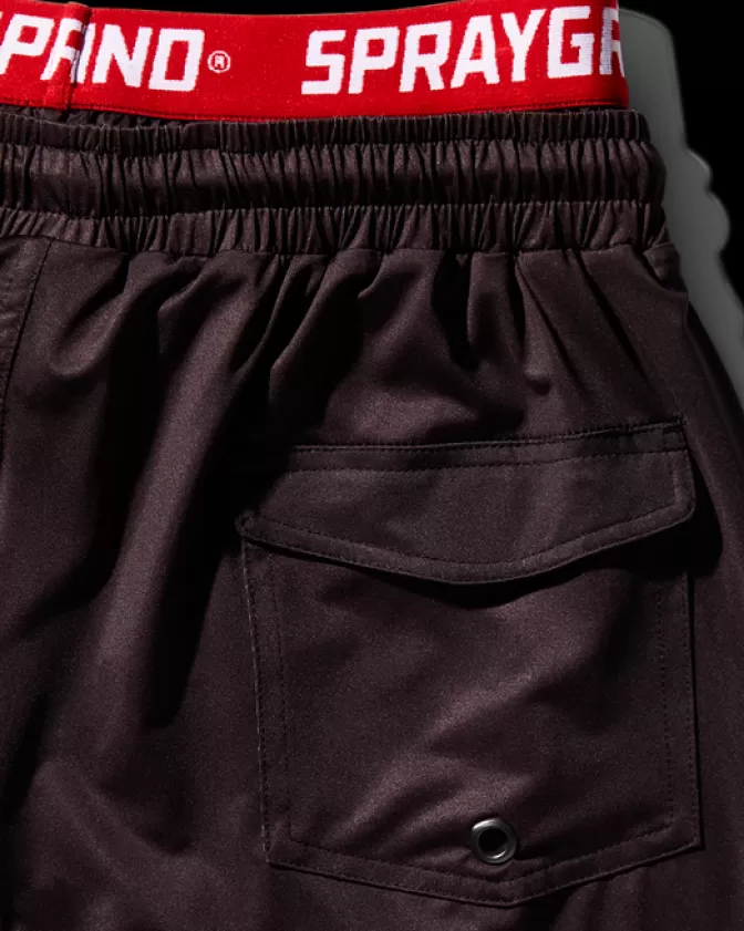 Sprayground Pantaloncini da Nuoto Corti con Stampa Grafica Slim Fit - Nero